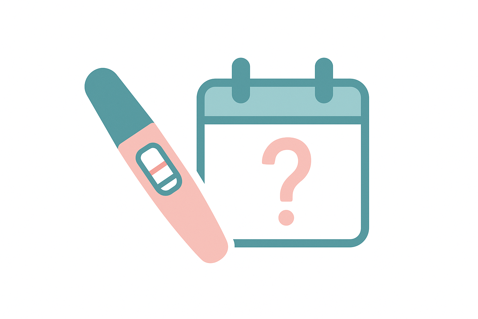 Ilustracja testu ciążowego i kalendarza